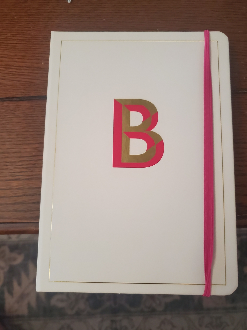 Opalhouse Cream Journal with Pink Elastic